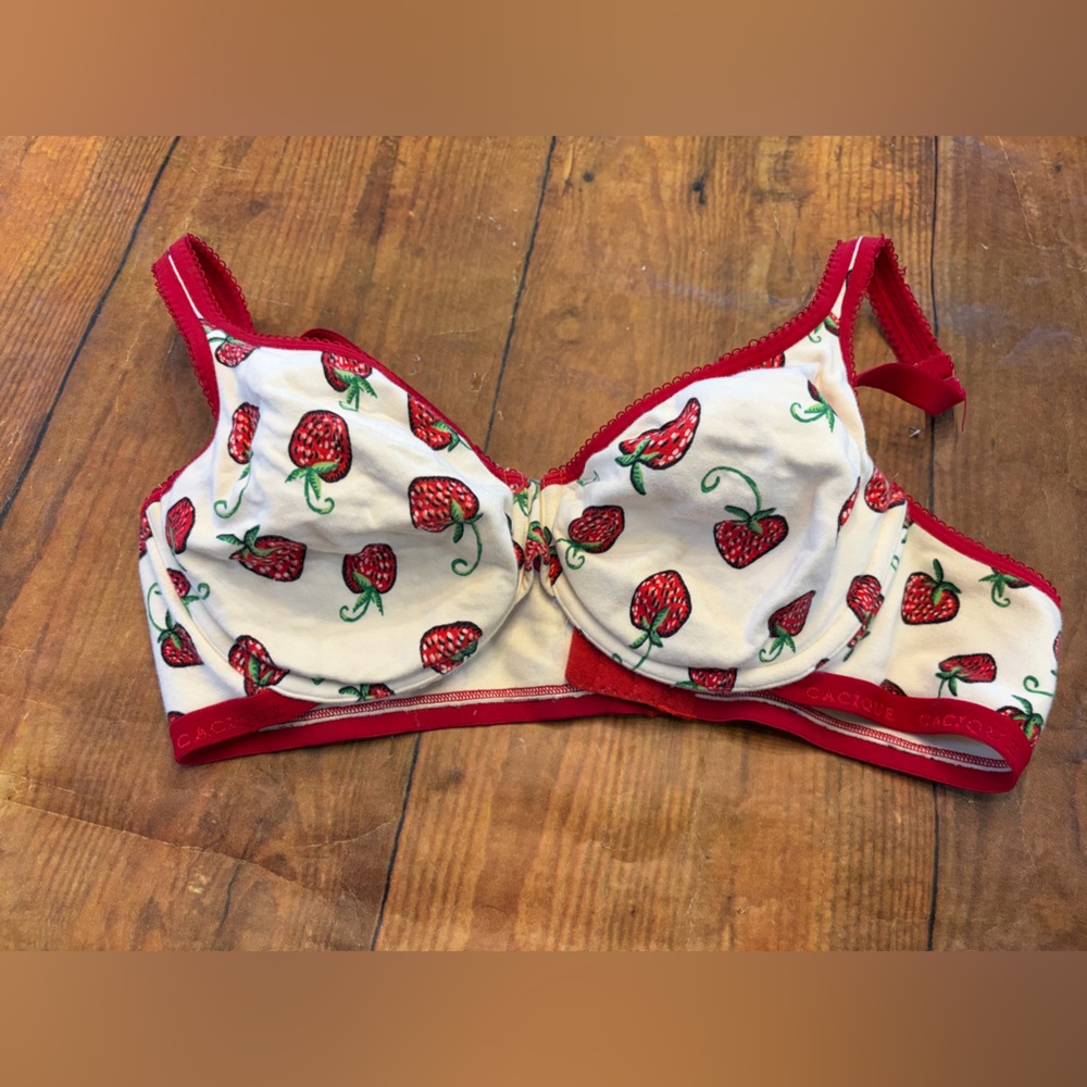 Cacique Underwire Cotton Strawberry Bra‎